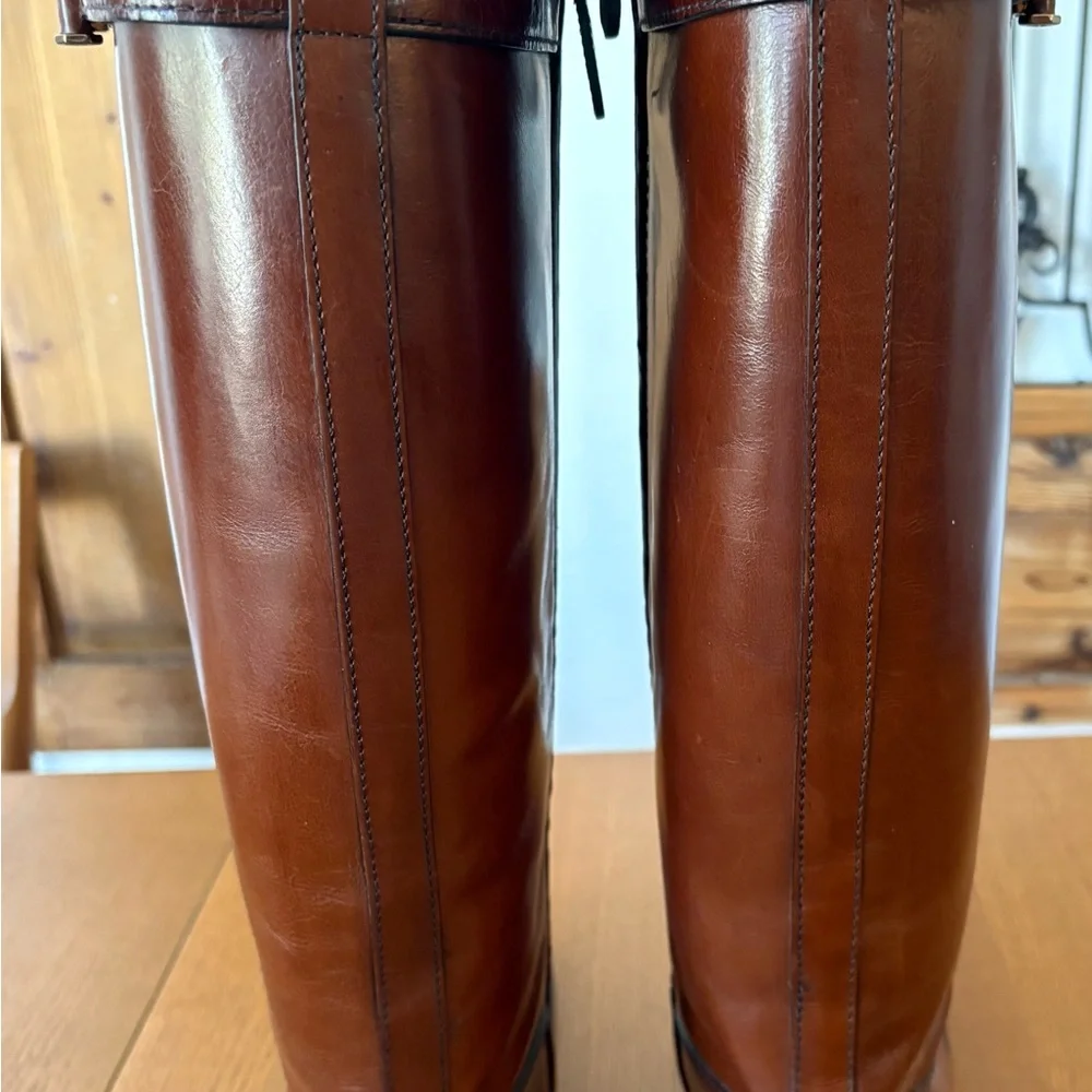 Tory Burch Brown Leather Riding Boots size 10 🎁EUC